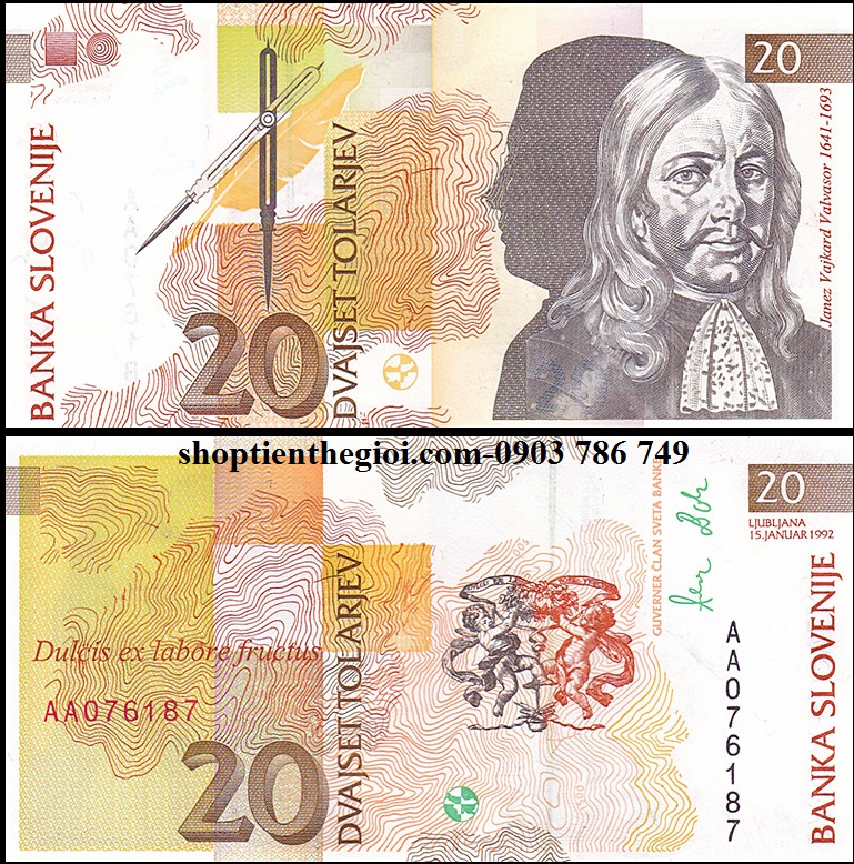 Slovenia 20 Tolarjev 1992 UNC